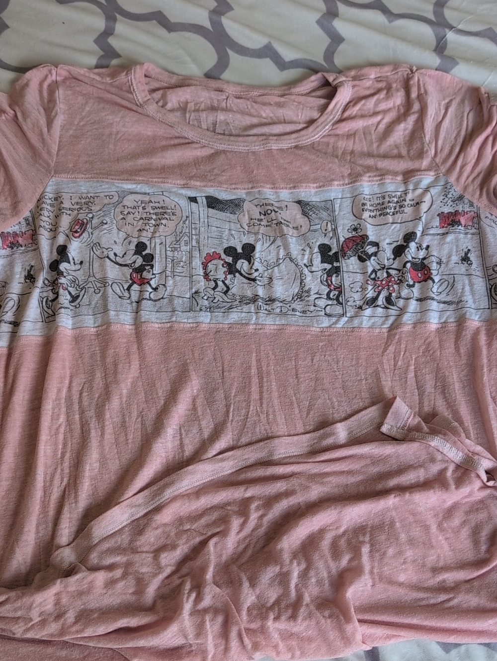 Pink Mickey & Minnie Comic Burn Out Jammies